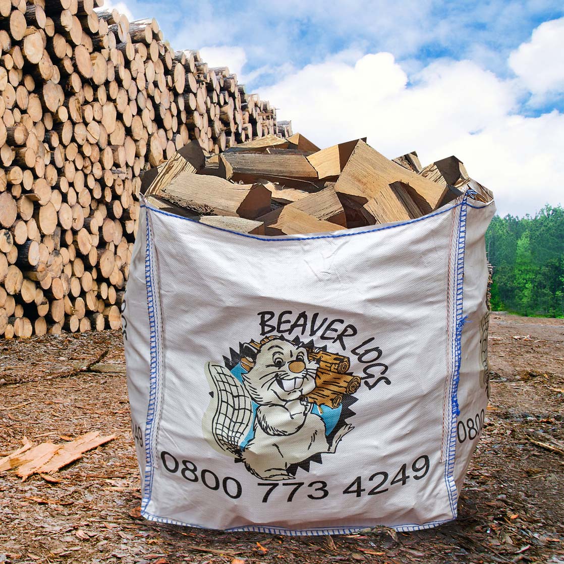 Large Dumpy Bag: Kiln Dried Hardwood Logs - ASH